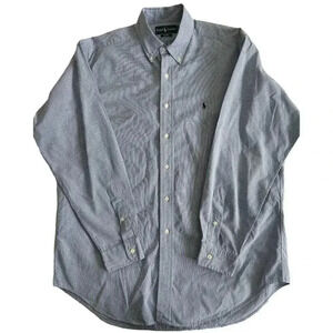 Ralph Lauren Blake Blue Long Sleeve Button Down Shirt Size L Pony Logo Cotton